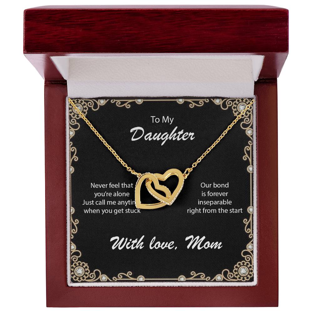 Necklace For Daughter To Call Mom When Stuck Interlocking Hearts Necklace