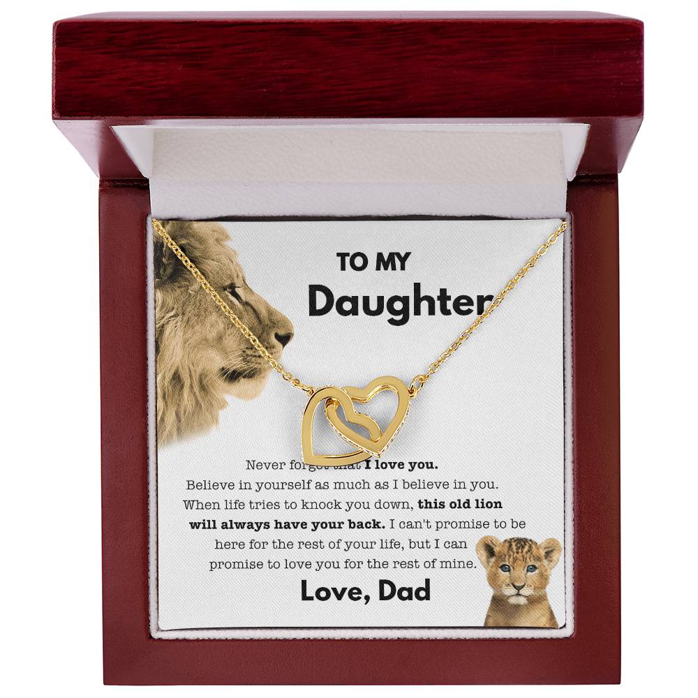 My Daughter - Old Lion - Necklace Interlocking Hearts Necklace