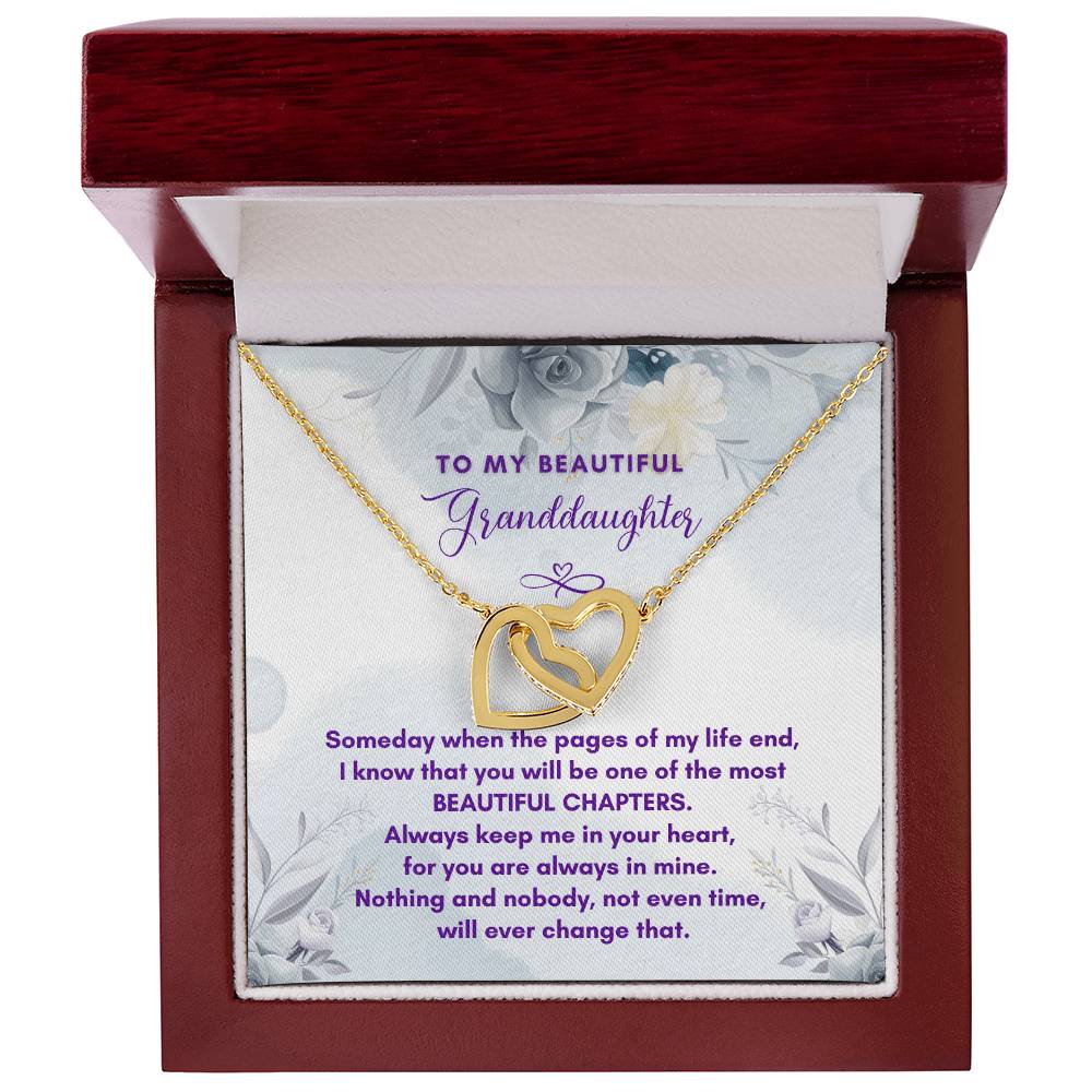 Granddaughter Most Beautiful Chapters Interlocking Hearts Necklace