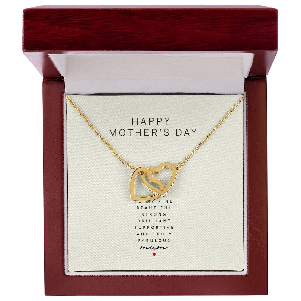 Happy Mother'S Day To My Kind Beautiful Strong Brilliant Supportive And Truly Fabulous Mum Interlocking Hearts Necklace