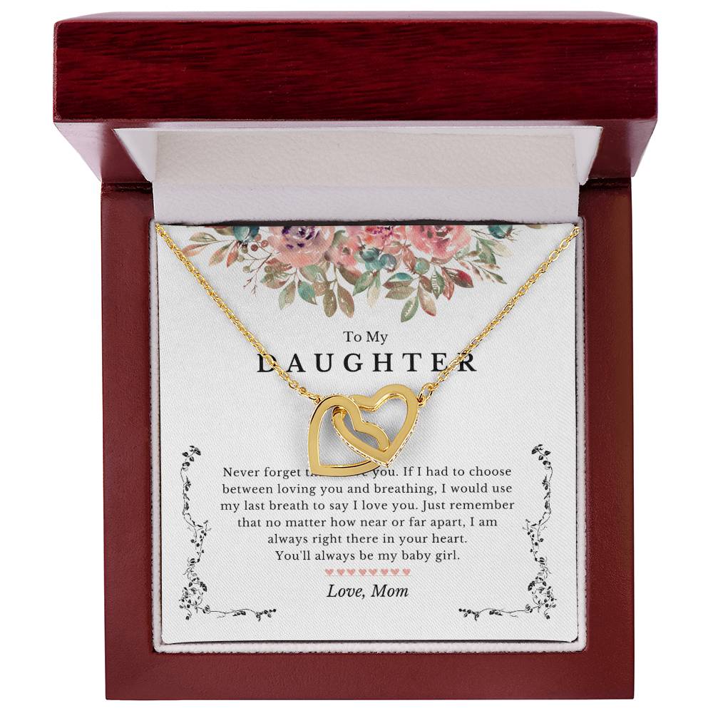 Last Breath Mother Daughter Necklace Gift Interlocking Hearts Necklace
