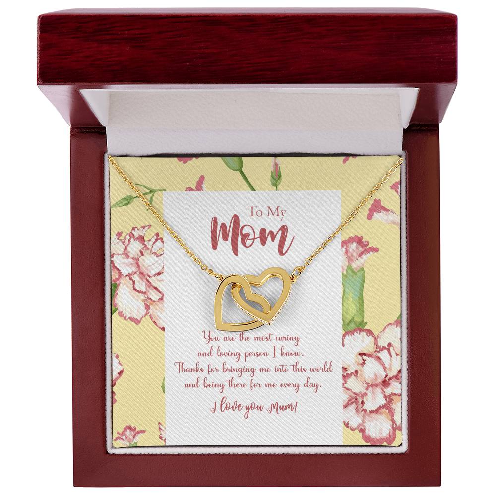 To My Mom You Are The Most Caring And Loving Person I Know Interlocking Hearts Necklace