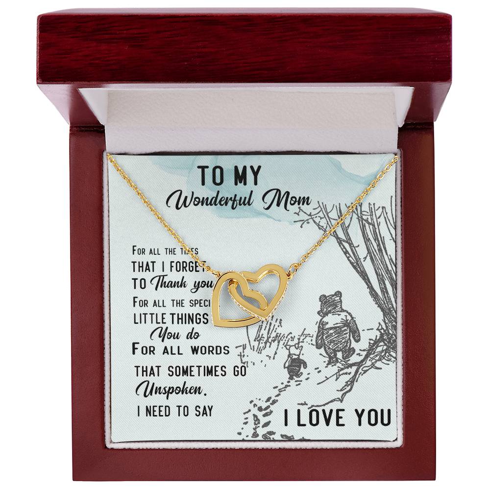 To My Wonderful Mom - Happy Mother'S Day Interlocking Hearts Necklace