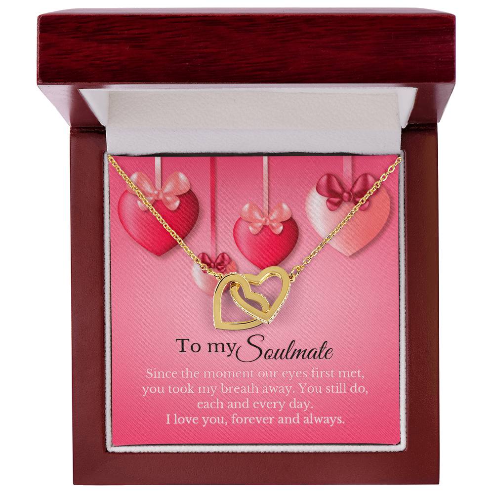 To My Soulmate - Interlocking Heart Necklace Interlocking Hearts Necklace