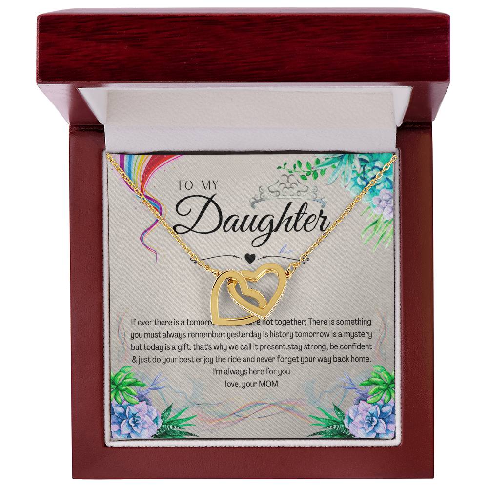 To My Daughter Interlocking Hearts Necklace