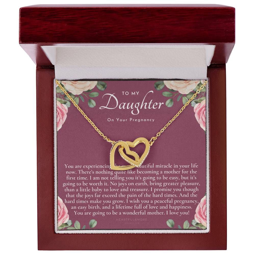 Pregnancy Gift For Daughter Baby Shower Gift Mom To Be Gift Expecting Mom Gift Pregnant Daughter Gift From Mom Interlocking Hearts Necklace