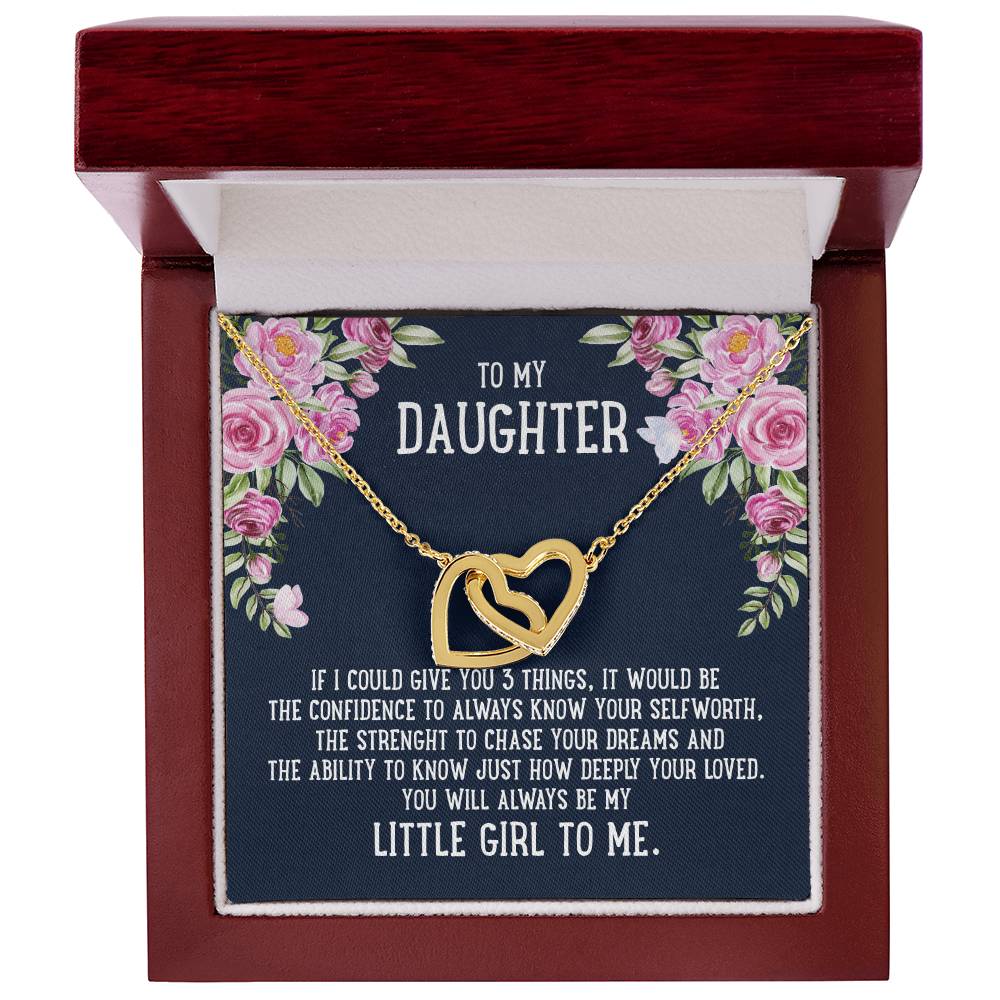 To My Daughter If I Could Give You 3 Things - Interlock Hearts Necklace Interlocking Hearts Necklace