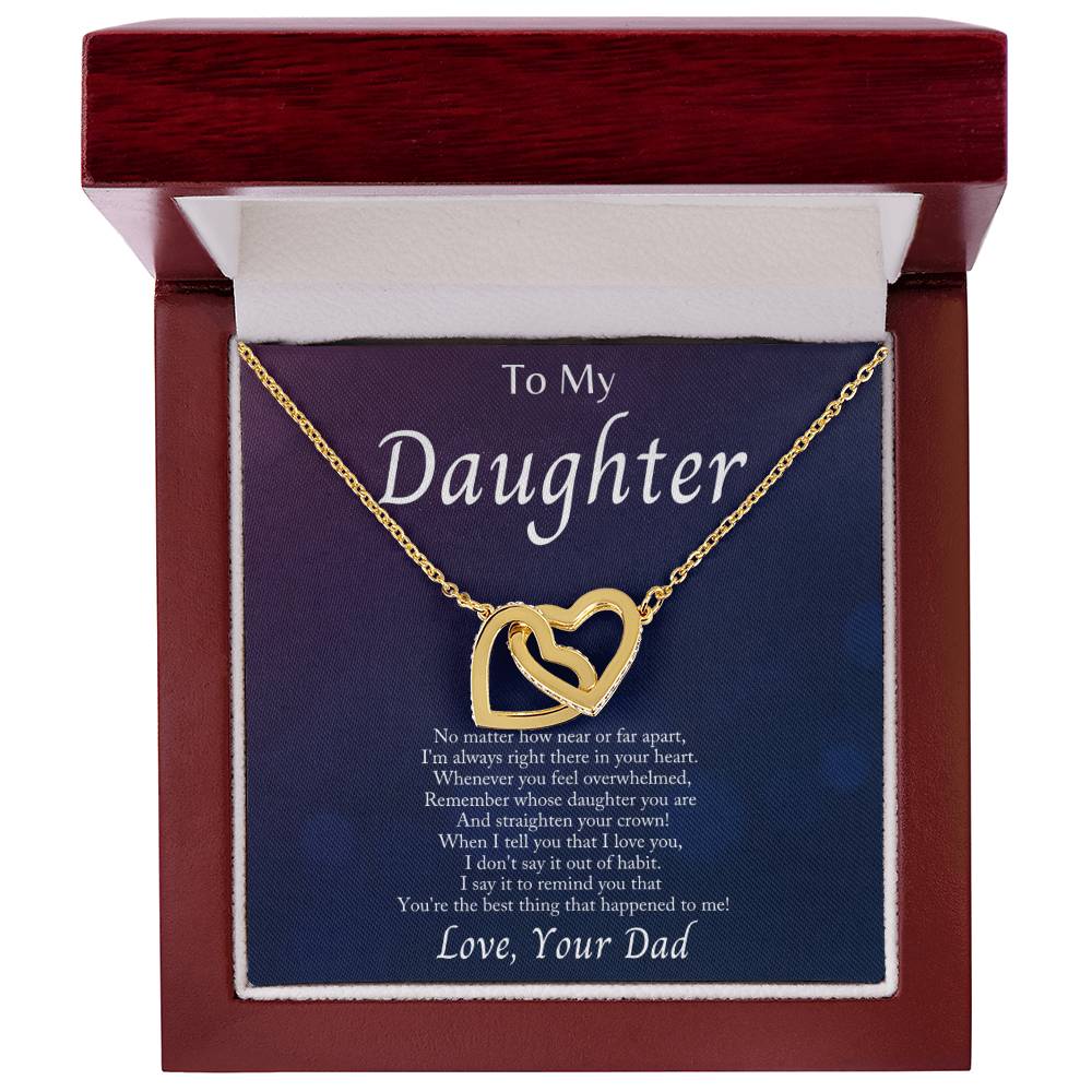 Collection Daughter - No Matter How Near Or Far Apart - Interlocking Hearts Necklace
