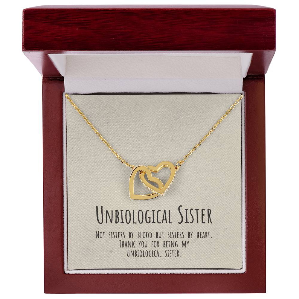 Unbiological Sister Necklace Soul Sister Big Little Sorority Sister In Law Necklace Step Sister Gift Tribe Necklace Best Friend Gift Bff Gift Interlocking Hearts Necklace