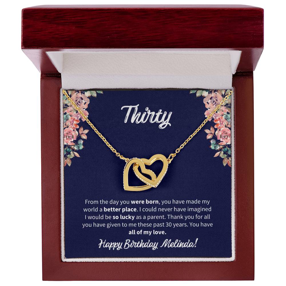 Thirty Birthday All Of My Love Interlocked Hearts Necklace Interlocking Hearts Necklace