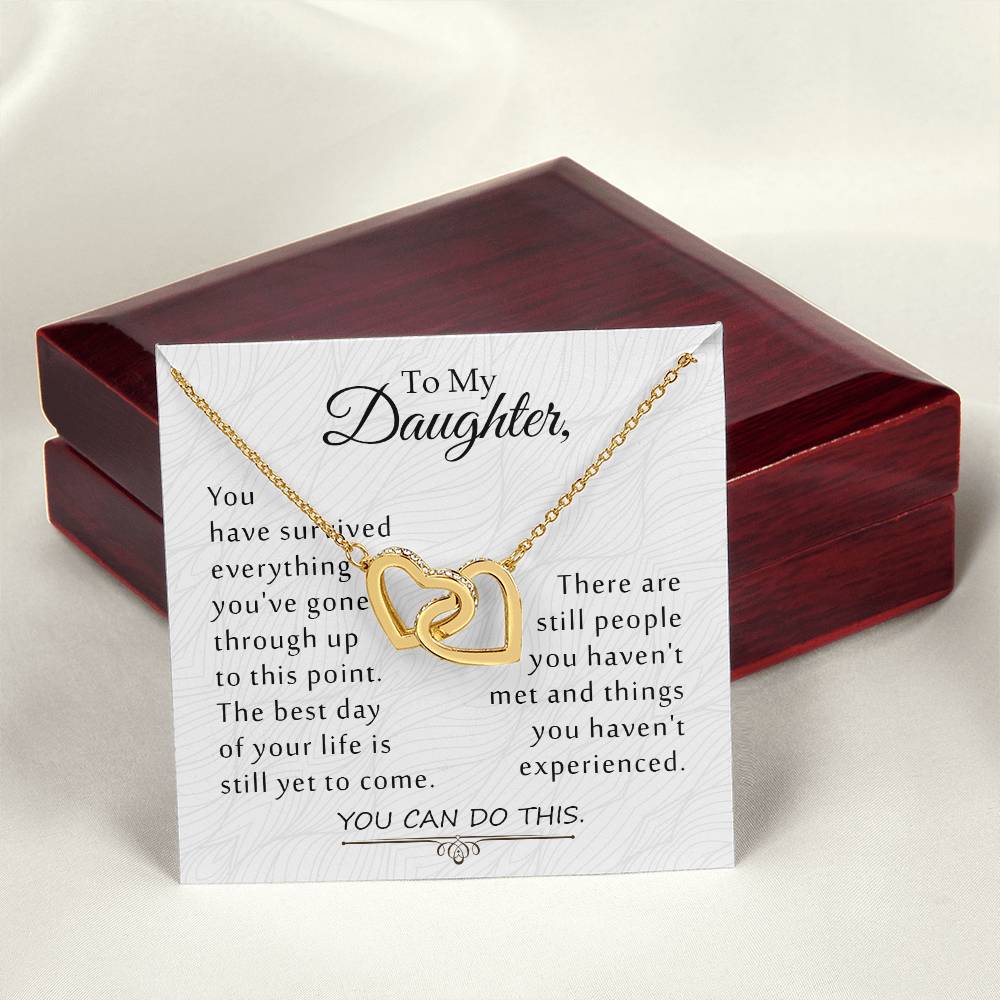 To My Daughter - You Can Do This Interlocking Hearts Necklace