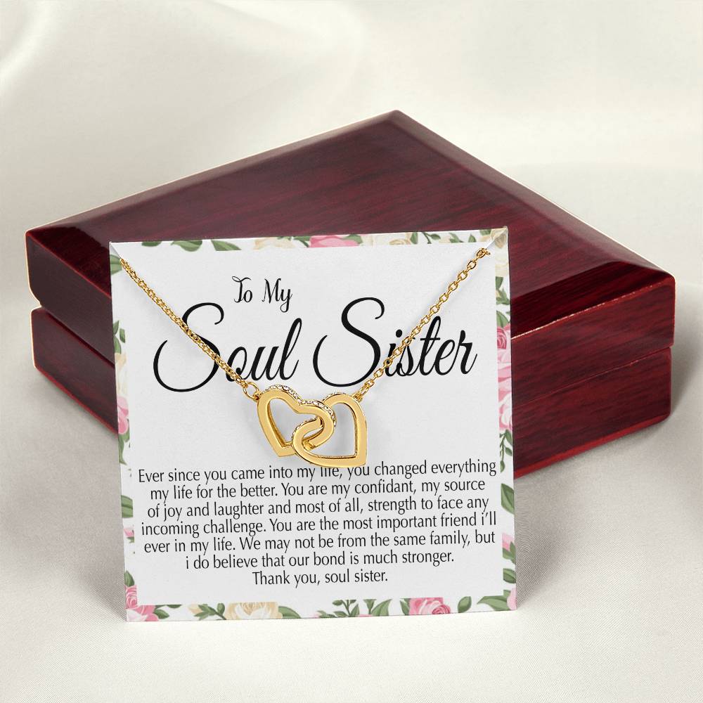 Best Gift For Soul Sister Interlocking Hearts Necklace