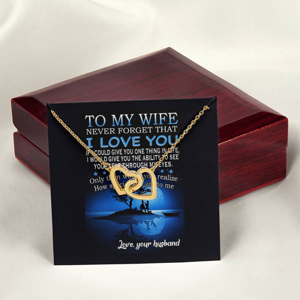 Gift For Wife - Interlocking Hearts Necklace