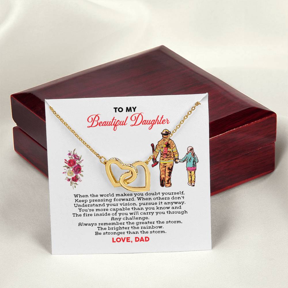 Firefighter'S Daughter - Interlocking Heart Necklace Interlocking Hearts Necklace