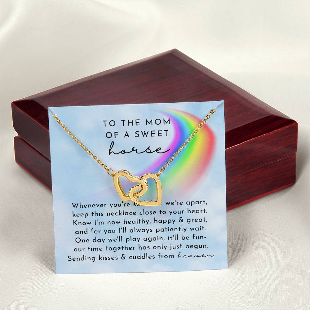 Horse Rainbow Remembrance Interlocking Hearts Necklace Day