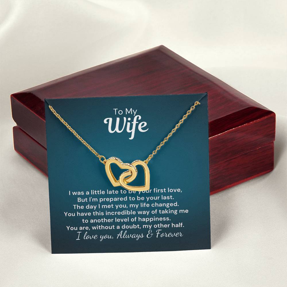 To My Wife - My Other Half - Interlocked Hearts Necklace Interlocking Hearts Necklace