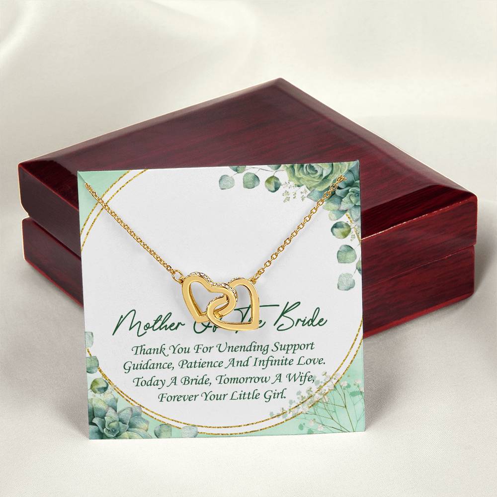 Mother Of The Bride Interlocking Hearts Necklace Message Card