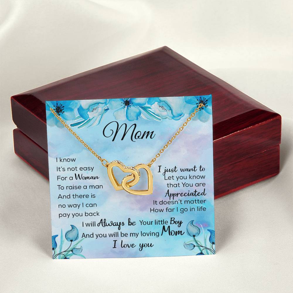 Gift To My Mom Necklace Birthday Christmas Gift To My Mother Mom Necklace To My Mom Necklace To My Mom Mom Birthday Card Interlocking Hearts Necklace