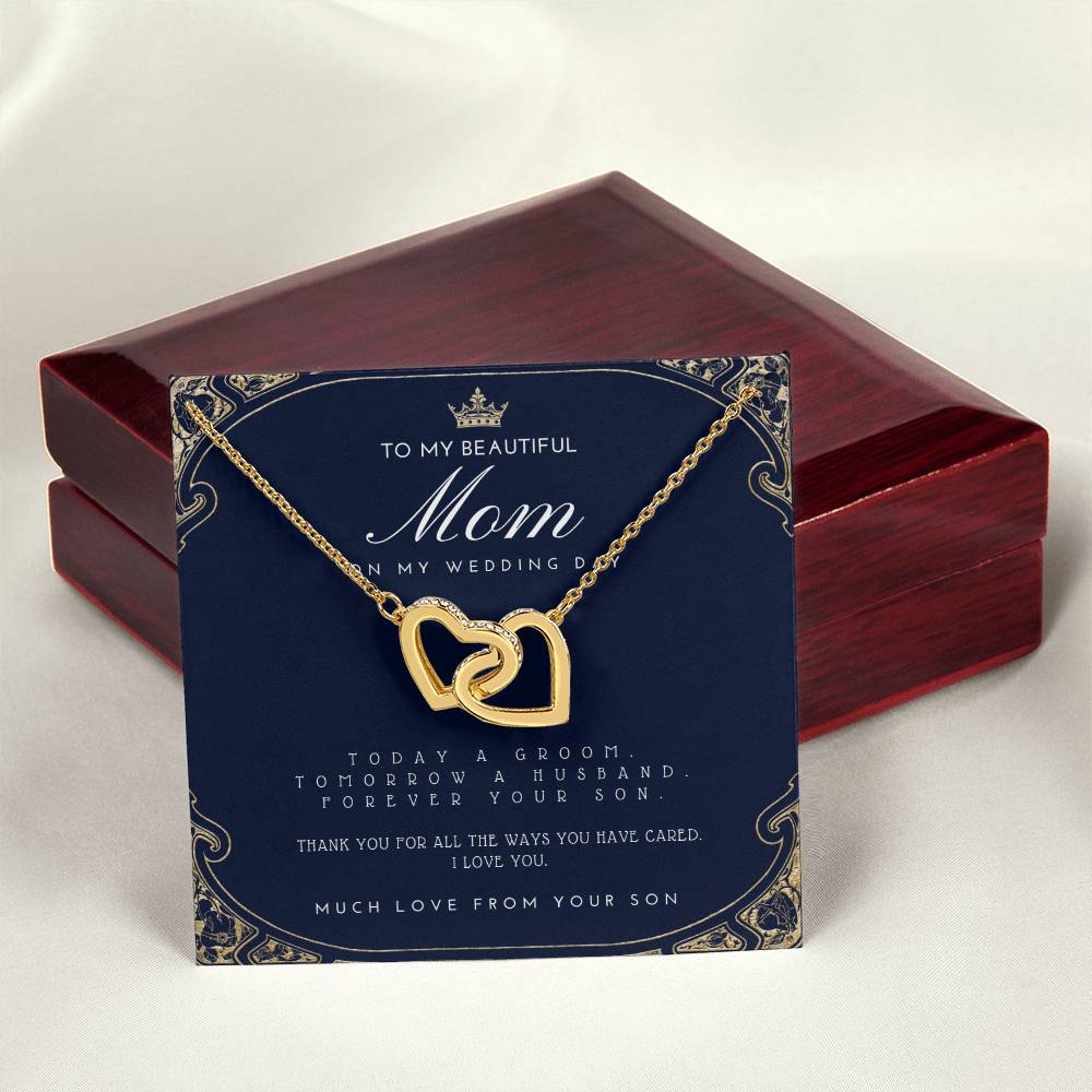 Mother Of The Groom Gift From Son Mom Wedding Gift From Son Wedding Gift From Groom To Mom Necklace Gift For Mom Wedding Gift From Son Interlocking Hearts Necklace