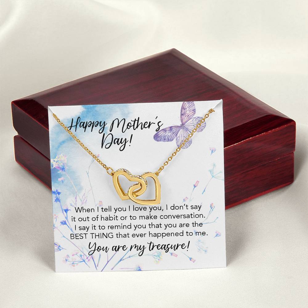 Happy Mother'S Day To My Wife You Are The Best Thing That Ever Happened To Me Our Hearts Are Forever Locked As One Interlocking Hearts Necklace