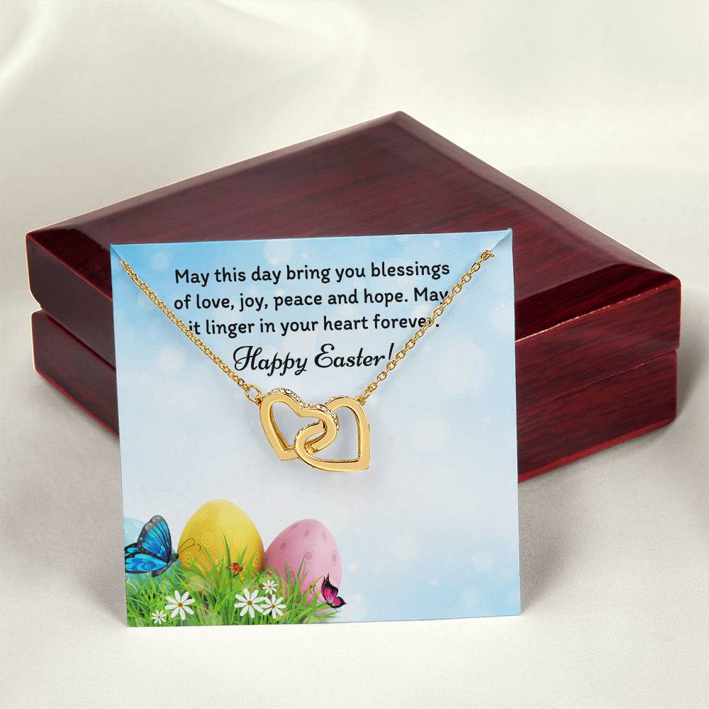 Happy Easter Gifts Interlocking Hearts Necklace