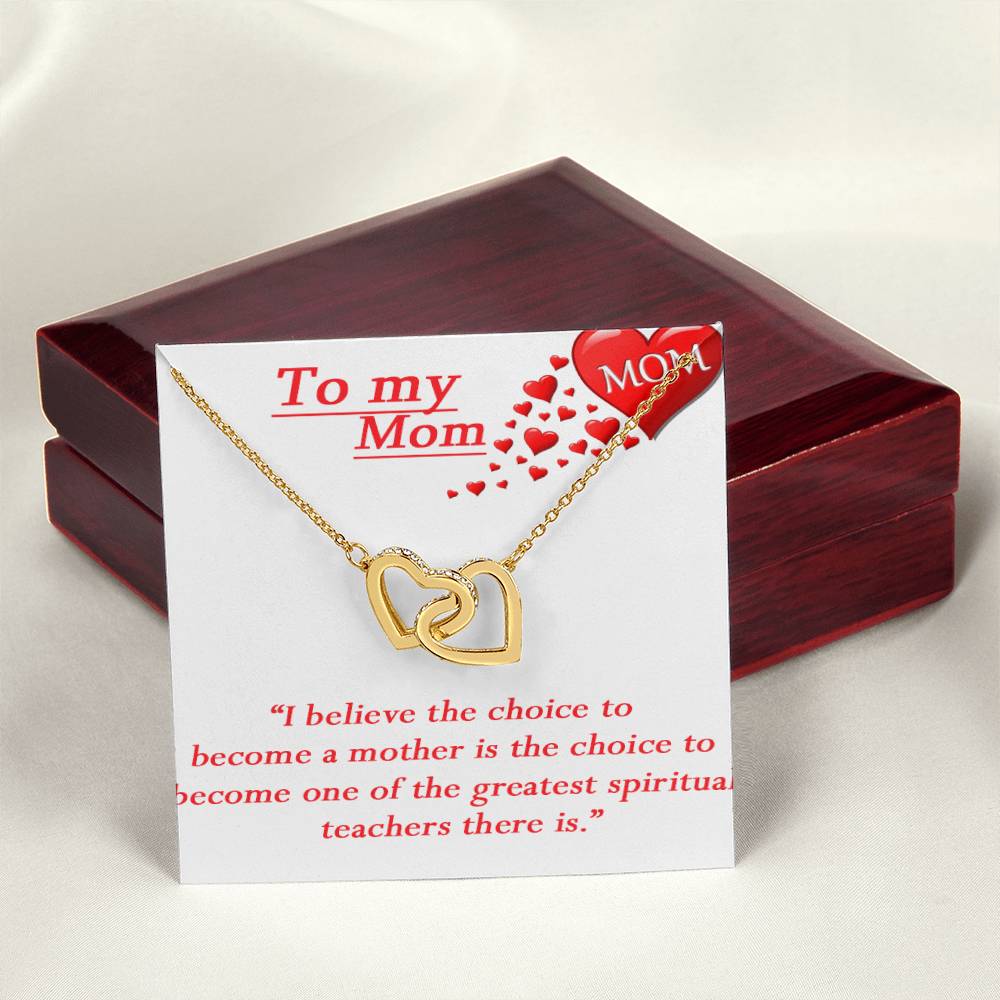 To My Mom I Will Always Be There Dragonfly Necklace Gift For Mom From Son Birthday Mother'S Day Christmas Present Interlocking Hearts Necklace
