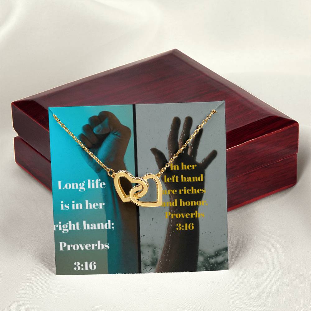 Ike Mens Collage Proverbs Jewelry Interlocking Hearts Necklace