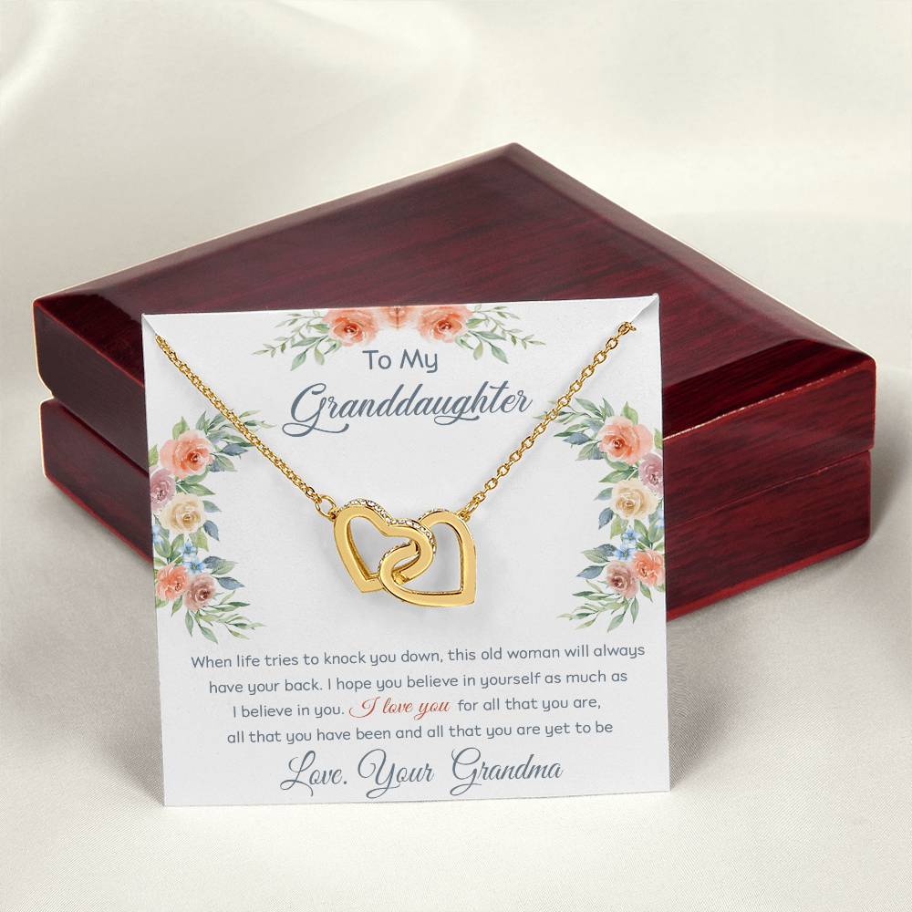 I Love You - Best Gift For Granddaughter Interlocking Hearts Necklace