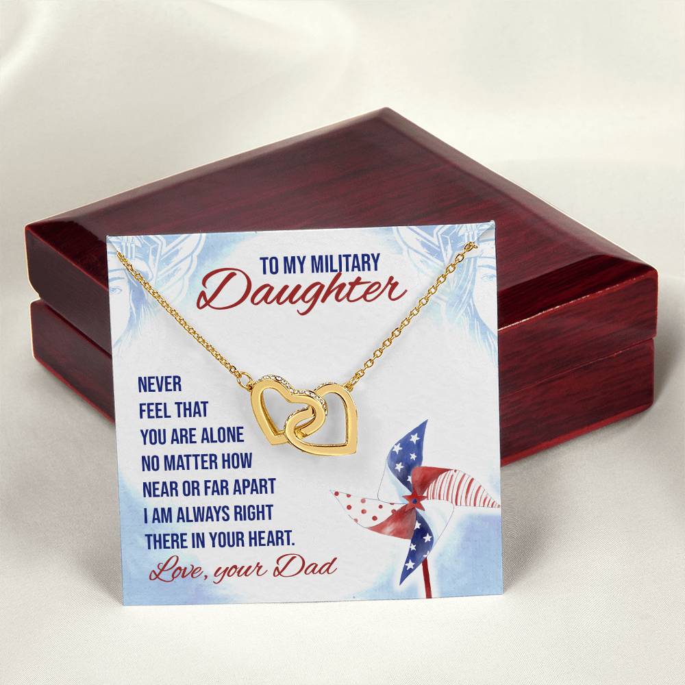 To My Daughter From Dad Interlocking Hearts Necklace Father To Daughter Gift Birthday Gift To Daughter From Dad Daughter Necklace