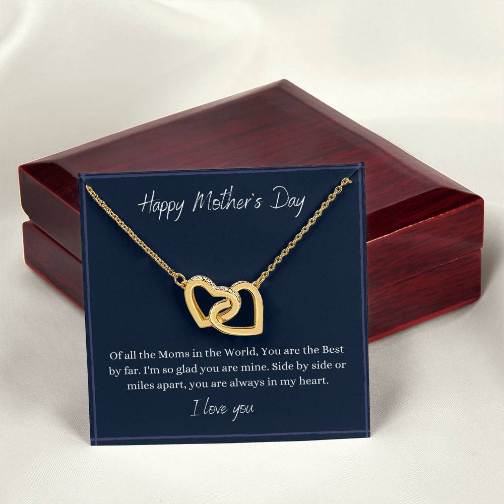 Happy Mother'S Day - Connected Hearts Necklace Interlocking Hearts Necklace
