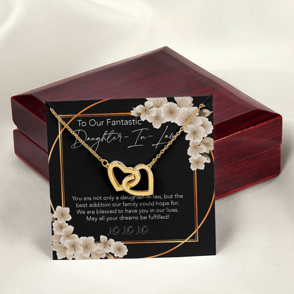Interlocking Hearts Necklace To My Daughter-In-Law My Daughter-In-Heart Bonus Daughter Gift Daughter-In-Law Necklace Daughter-In-Law