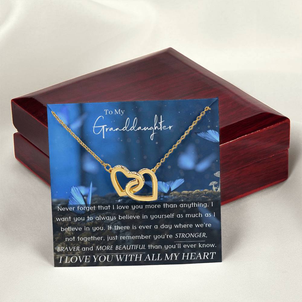 Granddaughter Necklace - Give The Gift She''Ll Always Remember Interlocking Hearts Necklace