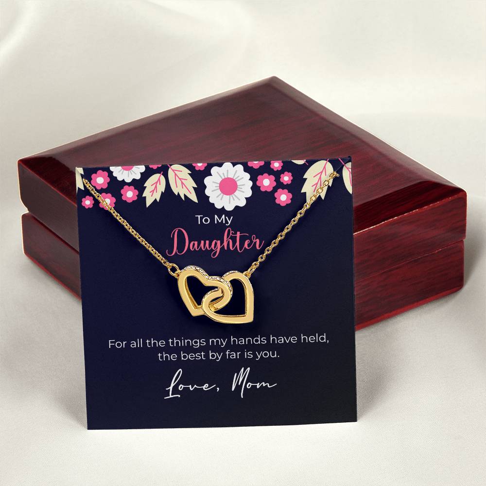 Moonkite Presents - To My Daughter Interlocking Hearts Necklace Mp019