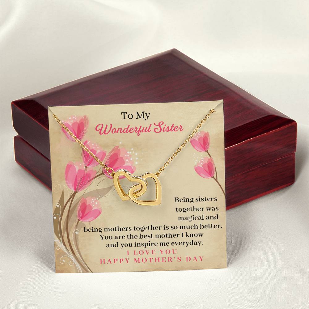 Sister Mother'S Day Interlocking Hearts Necklace