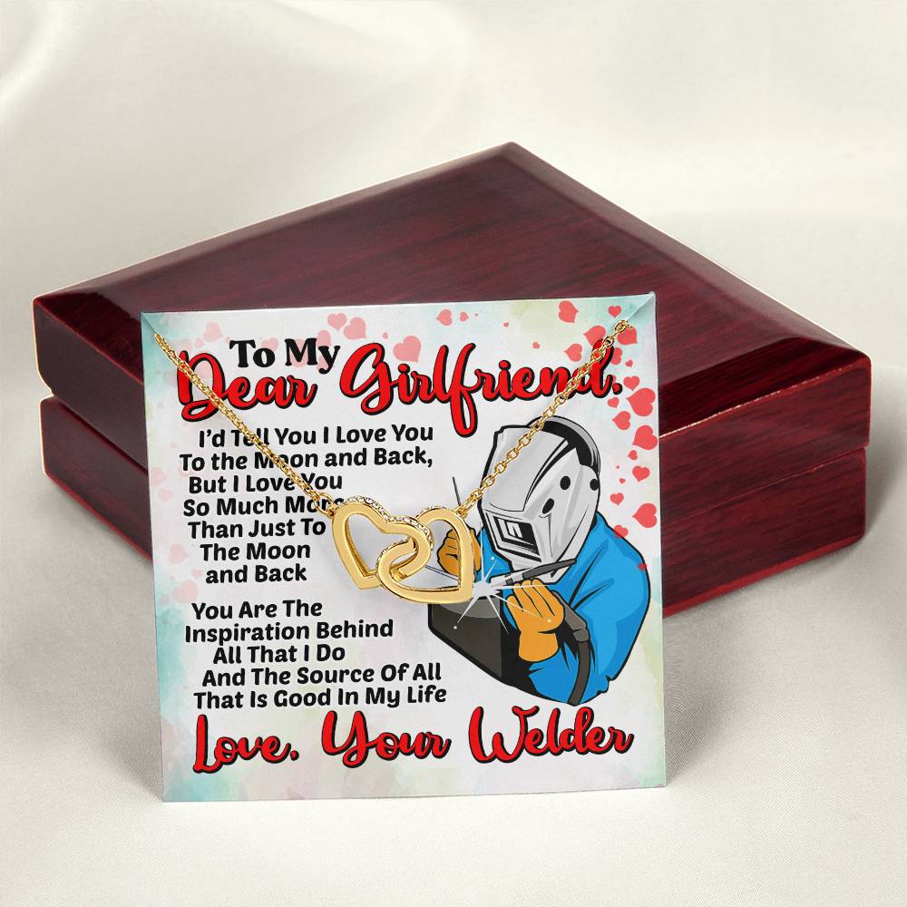 Welder'S Girlfriend- Interlocking Heart Necklace Interlocking Hearts Necklace