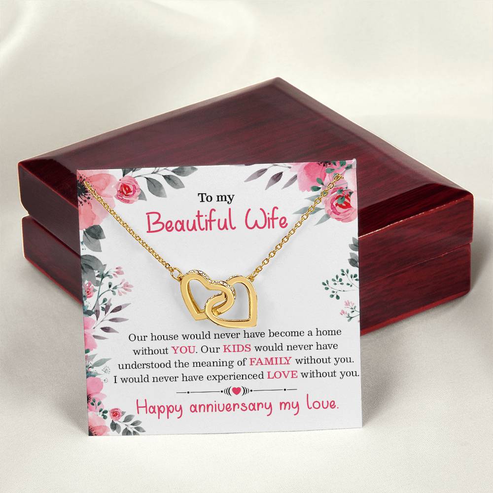 Interlocking Heart Anniversary Necklace Gift For Your Wife Interlocking Hearts Necklace