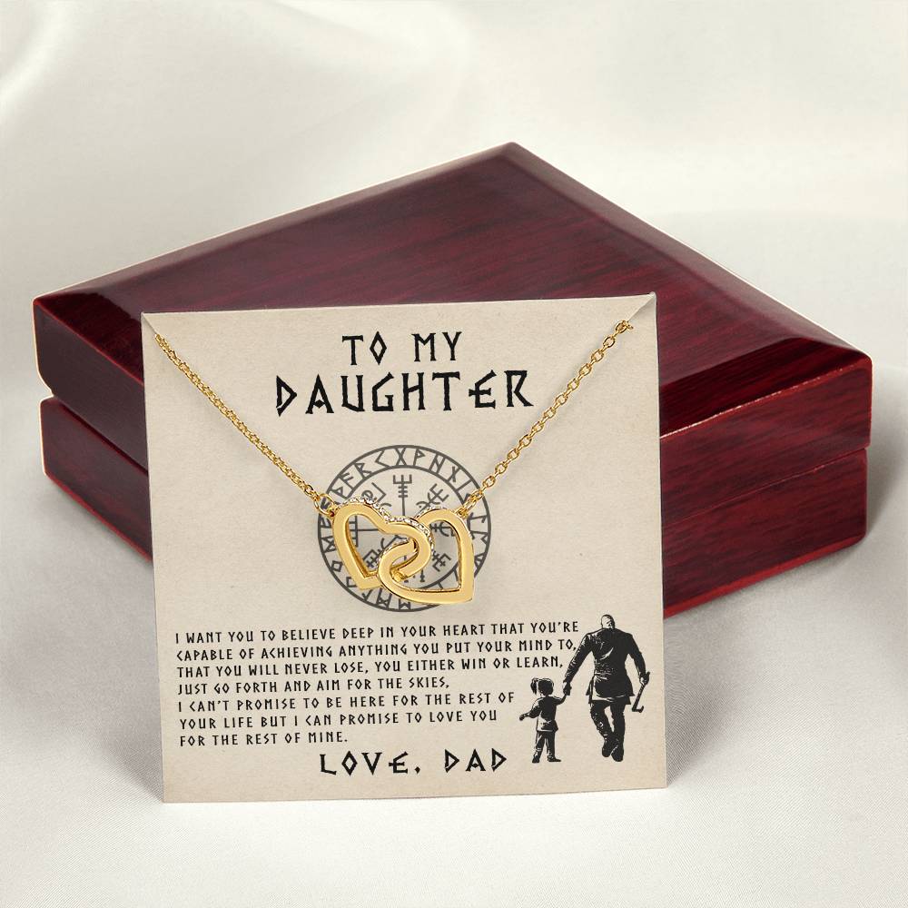 To My Daughter - Interlocked Interlocking Hearts Necklace