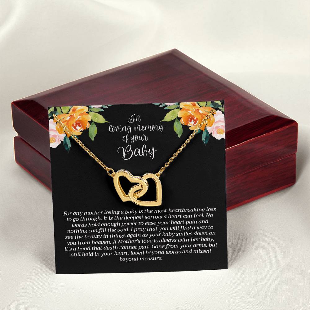 In Loving Memory Baby Necklace Interlocking Hearts Necklace