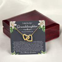 To My Granddaughter On Her Wedding Day Bride Gift From Grandma Granddaughter Wedding Necklace Heartfelt Gift From Nana Nanny Bride Gift Interlocking Hearts Necklace