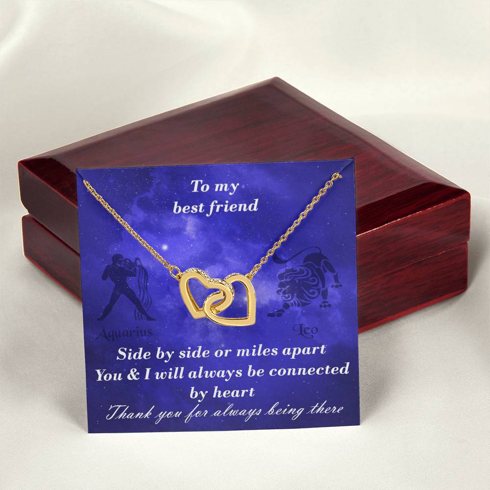 Aquarius To Leo Best Friend Interlocked Hearts Necklace Interlocking Hearts Necklace