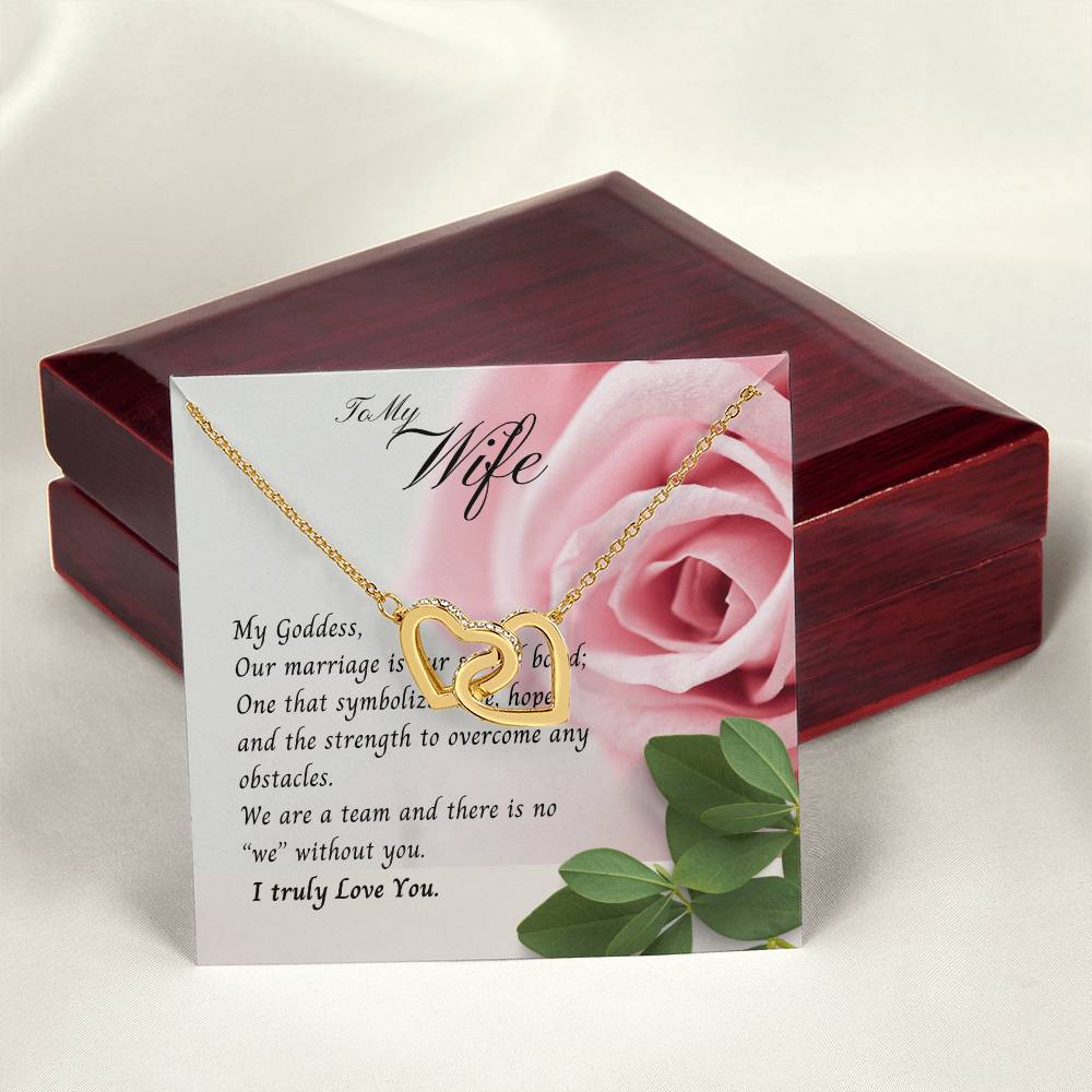 To My Wife Necklace Interlocking Hearts Love Birthday Anniversary Christmas Gift Interlocking Hearts Necklace