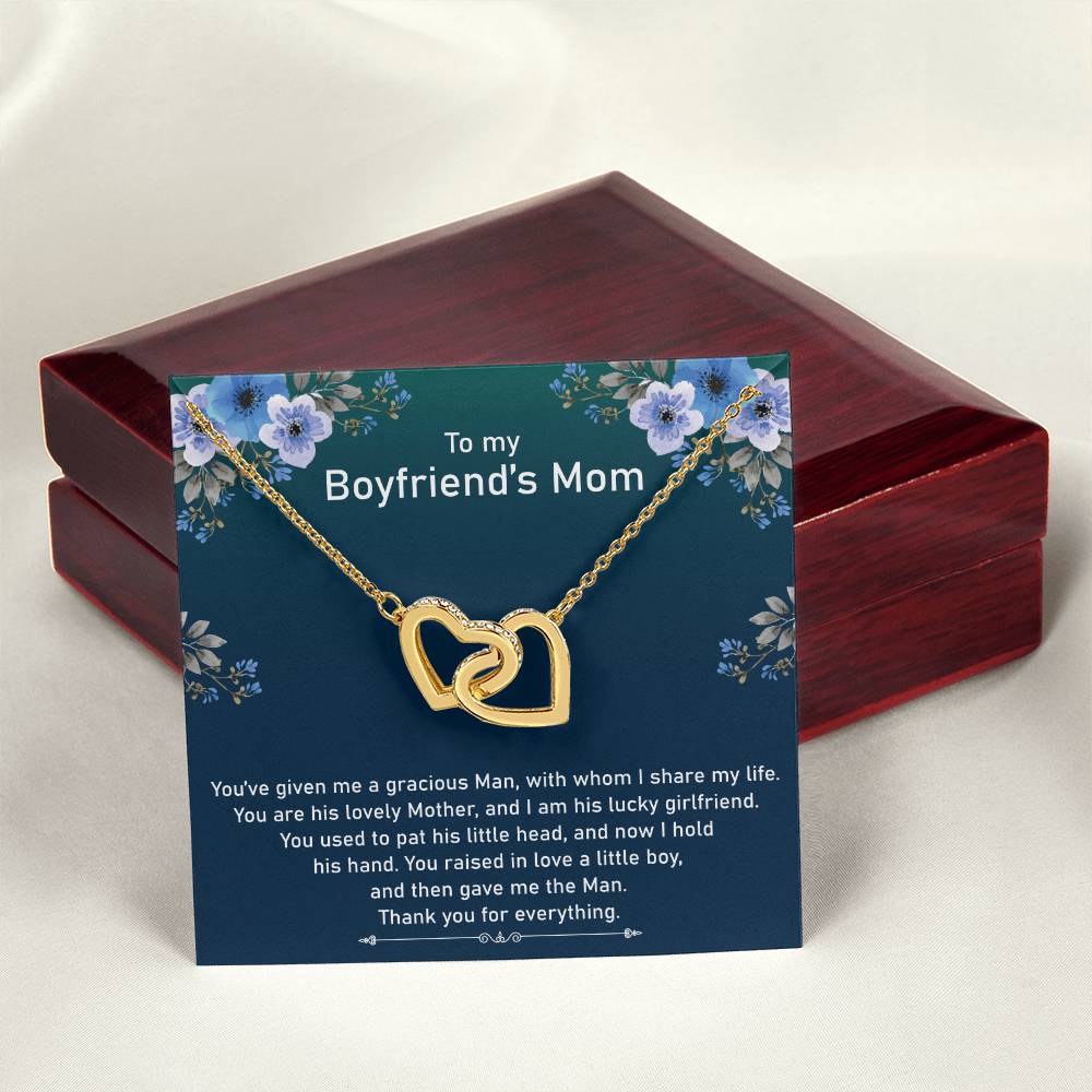 Perfect Gift For Future Mother-In-Law As A Valentines Day Or Mothers Day Interlocking Hearts Necklace