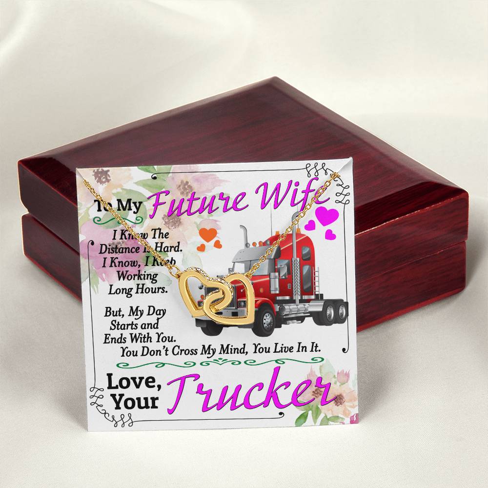 Trucker'S Future Wife - Interlocking Heart Necklace Interlocking Hearts Necklace