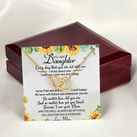 To My Daughter Interlocking Hearts Necklace Message Card