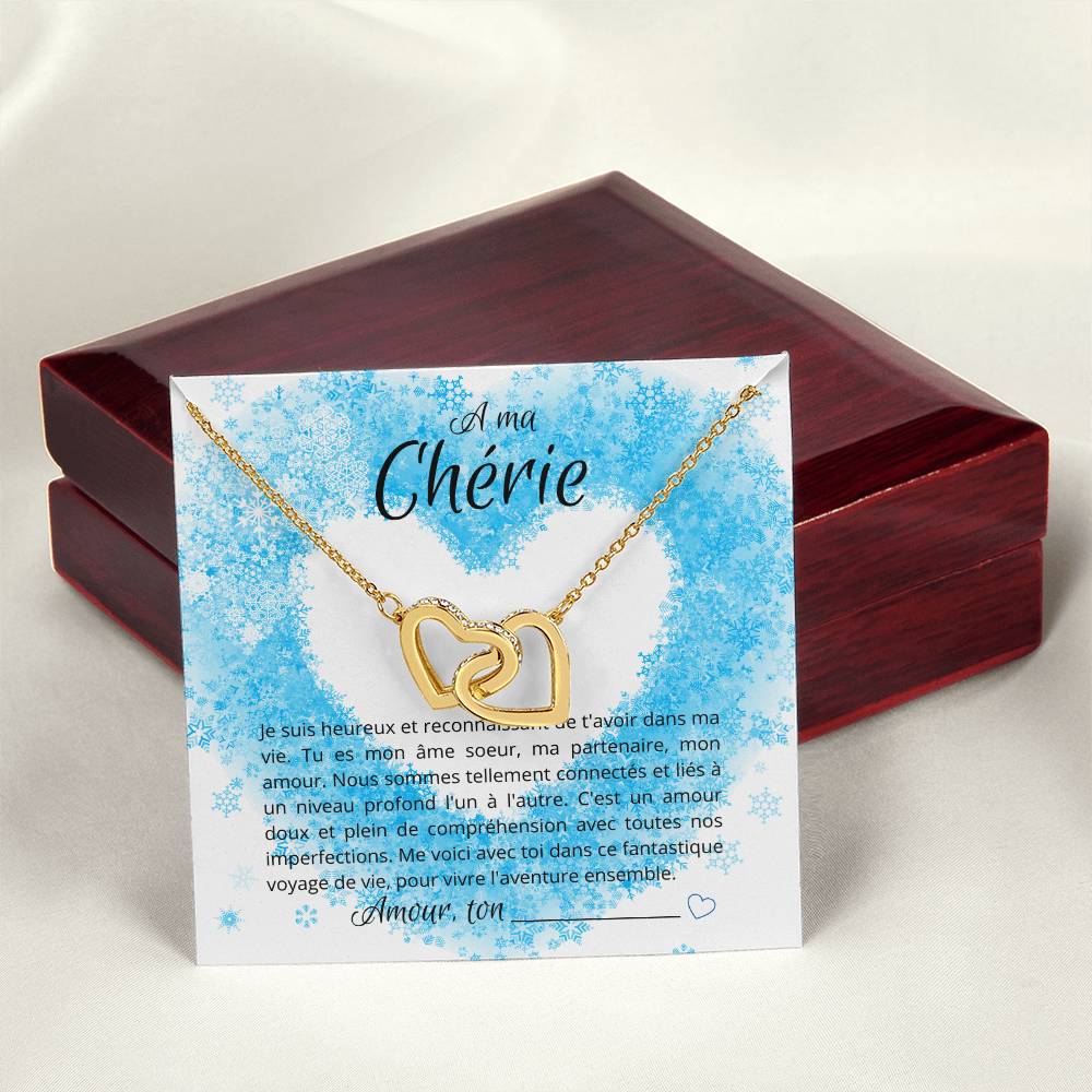 A Ma Chérie - Beautiful Winter Necklace Interlocking Hearts Necklace