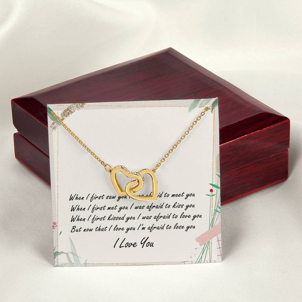 To My Love Interlocking Hearts Necklace Message Card