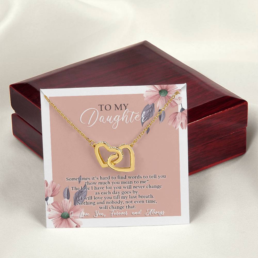 To My Daughter - Interlocking Hearts Necklace - D04