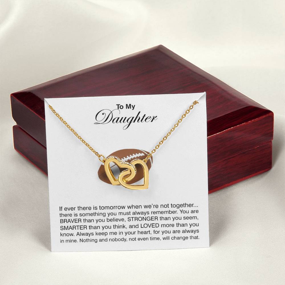 To My Daughter - If There Is Tomorrow Interlocking Hearts Necklace