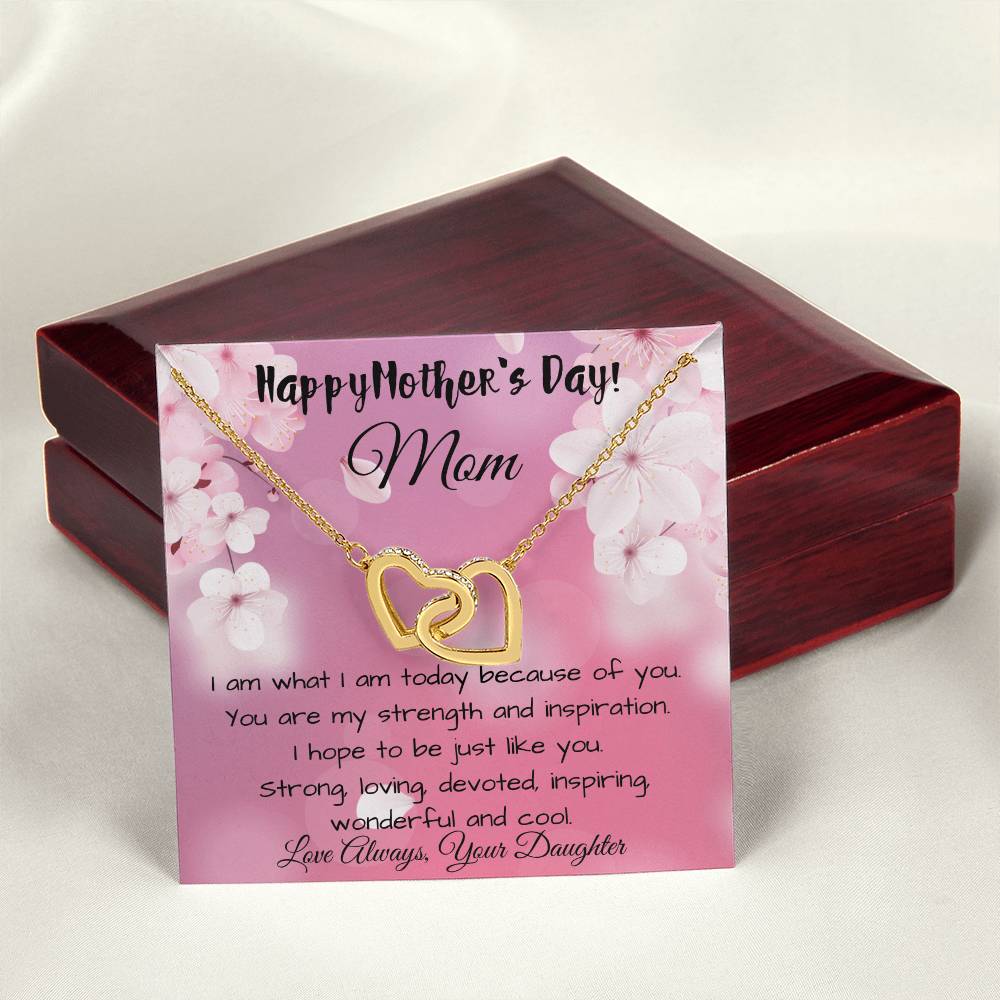 Gift For Mom From Daughter An Eternal Bond Interlocking Hearts Necklace