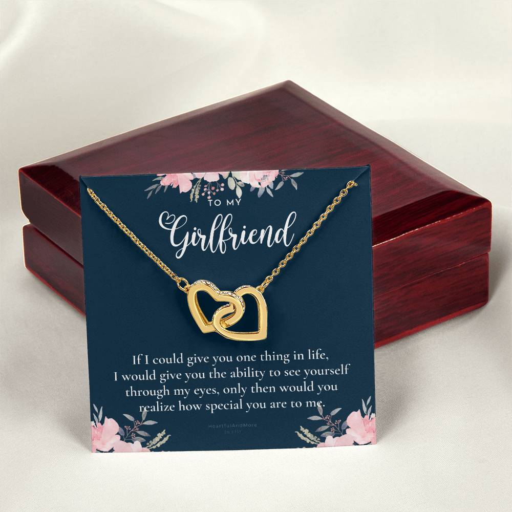 To My Girlfriend Girlfriend Necklace Anniversary Gift For Girlfriend Girlfriend Gift Gift For Girlfriend Necklace For Girlfriend Christmas Gift Birthday Gift Interlocking Hearts Necklace